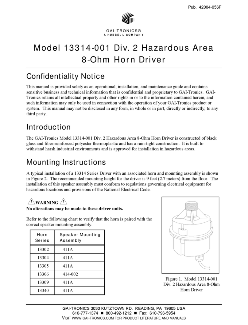Hubbell GAI-Tronics 13314 Series manual