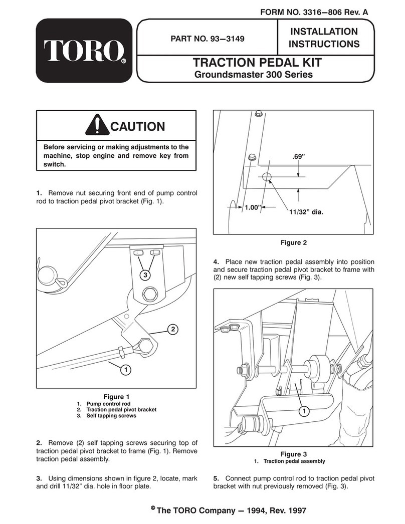 Toro Groundsmaster 300 Series installation instructions