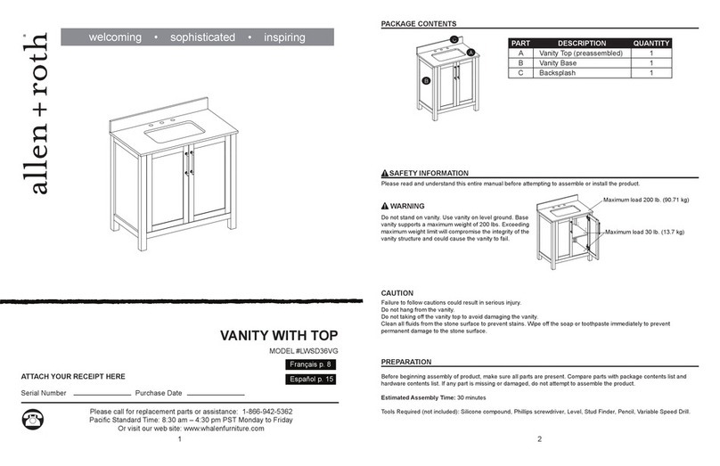 Allen + Roth LWSD36VG manual Allen + Roth LWSD36VG manual