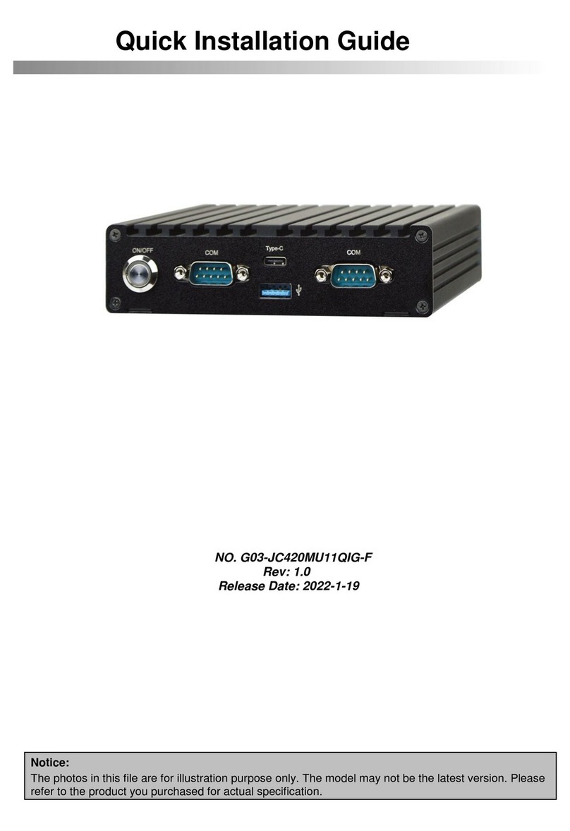 JETWAY JBC420U11 Series Quick installation guide