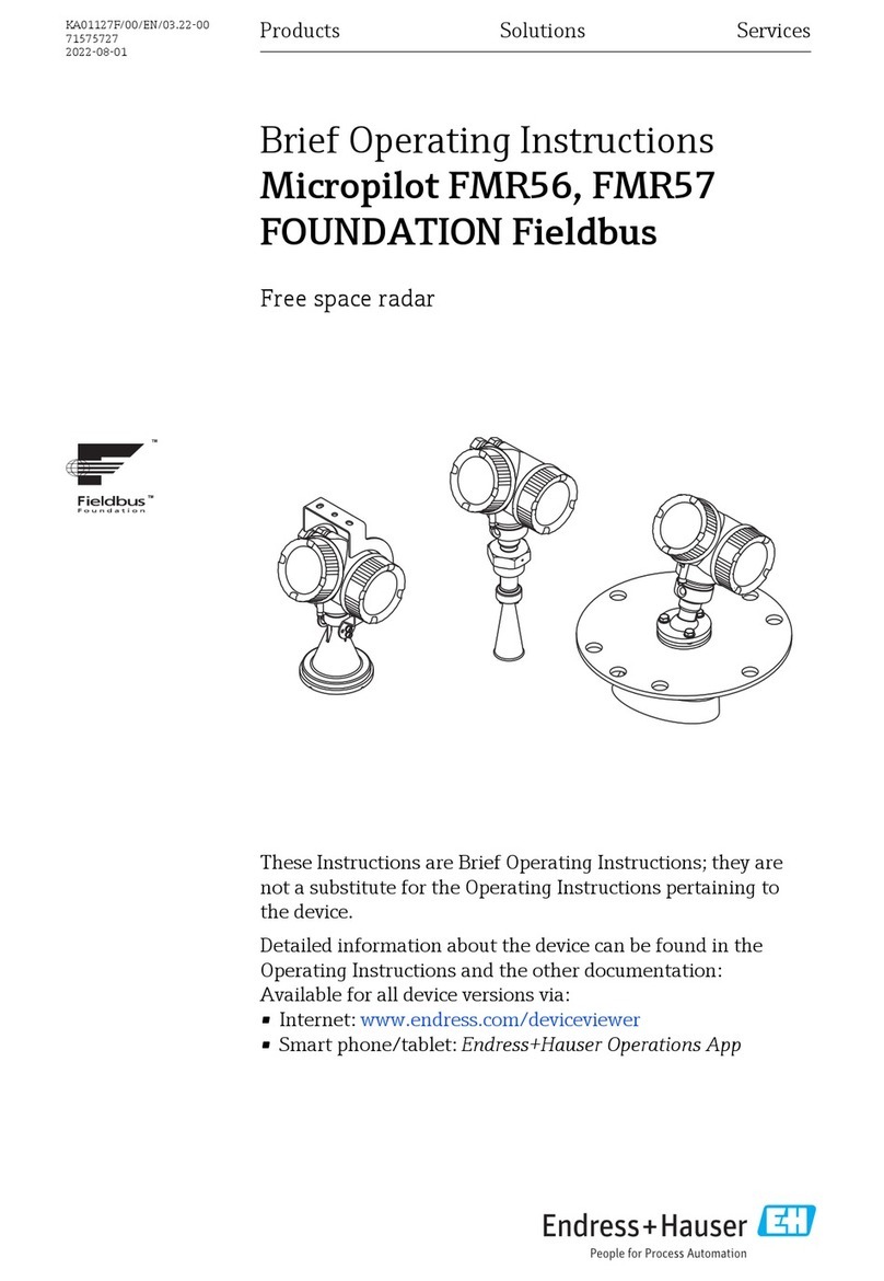 Endress+Hauser FOUNDATION Fieldbus Micropilot FMR56 Brief operating instructions