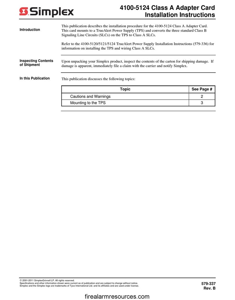 Simplex 4100-5124 User manual Simplex 4100-5124 User manual