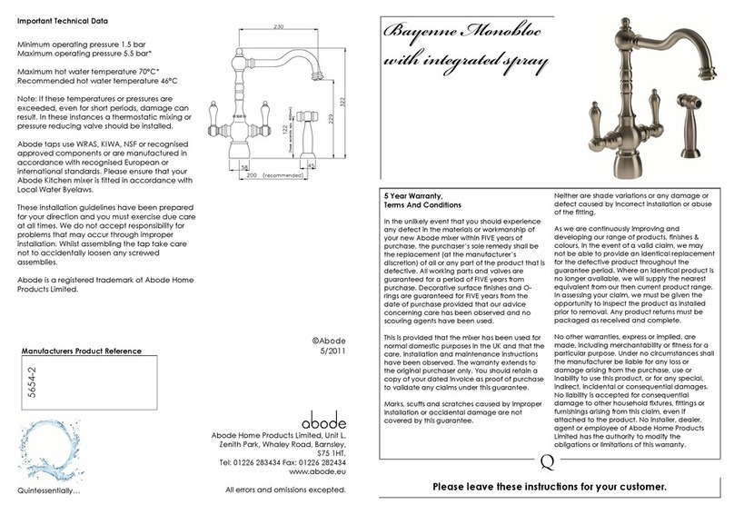 Abode Bayenne Monobloc User manual