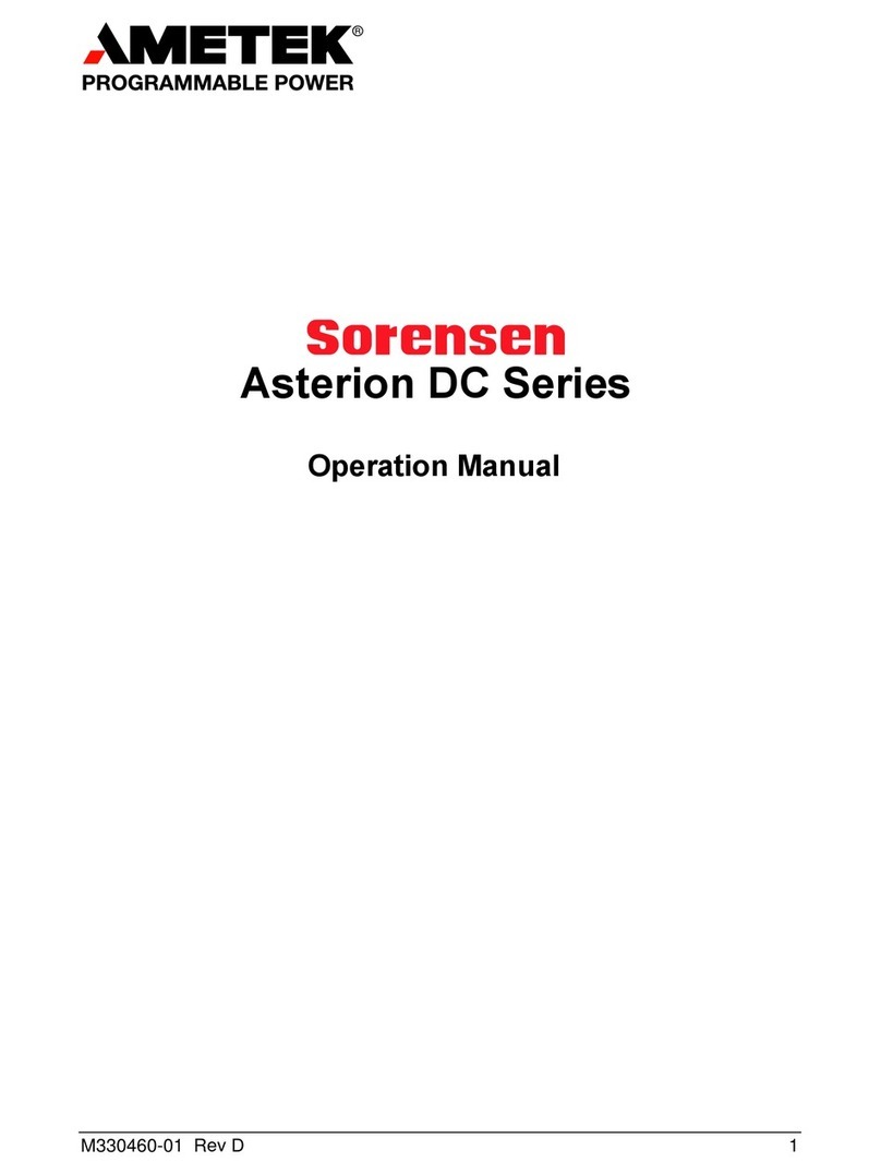 Ametek Sorensen Asterion DC Series Operation manual