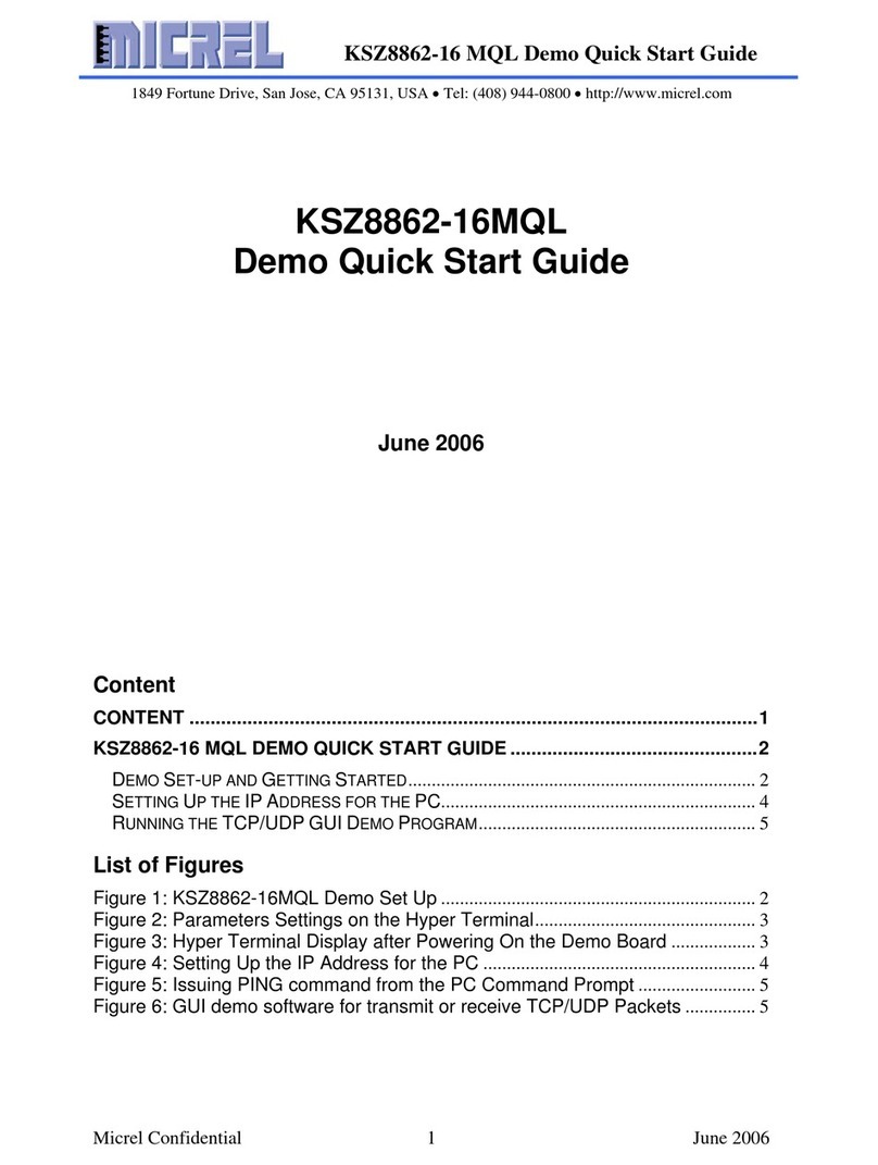 Micrel KSZ8862-16MQL quick start guide