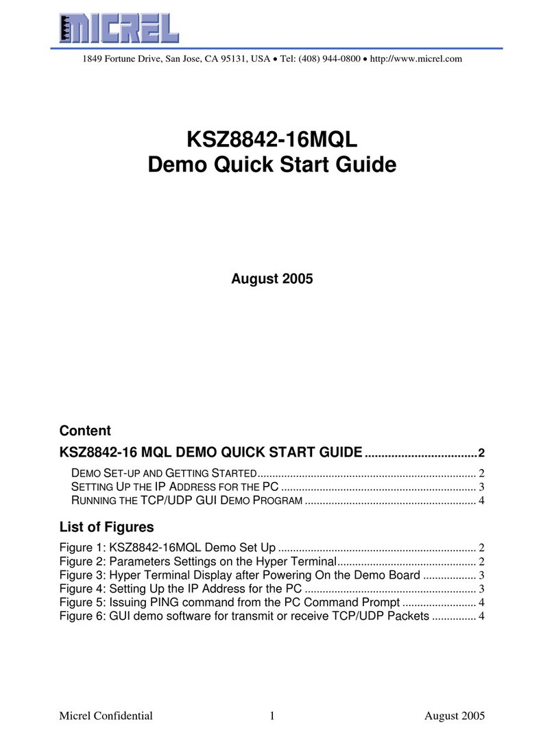 Micrel KSZ8842-16MQL quick start guide