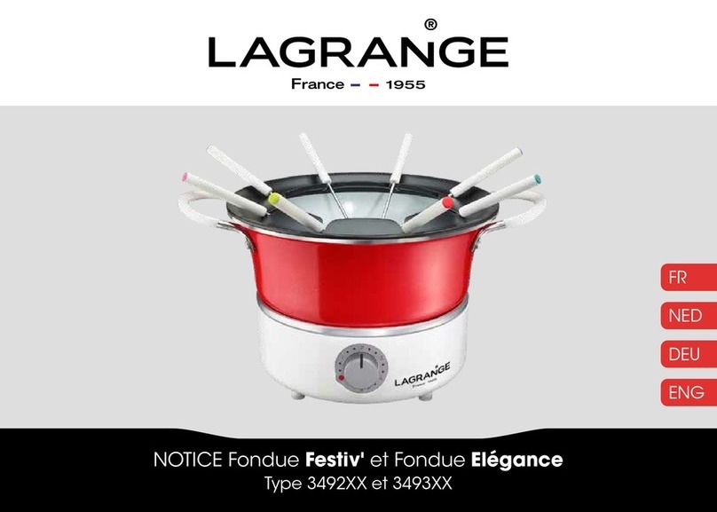 Lagrange Fondue Festiv' 3492 Series Operation and maintenance manual