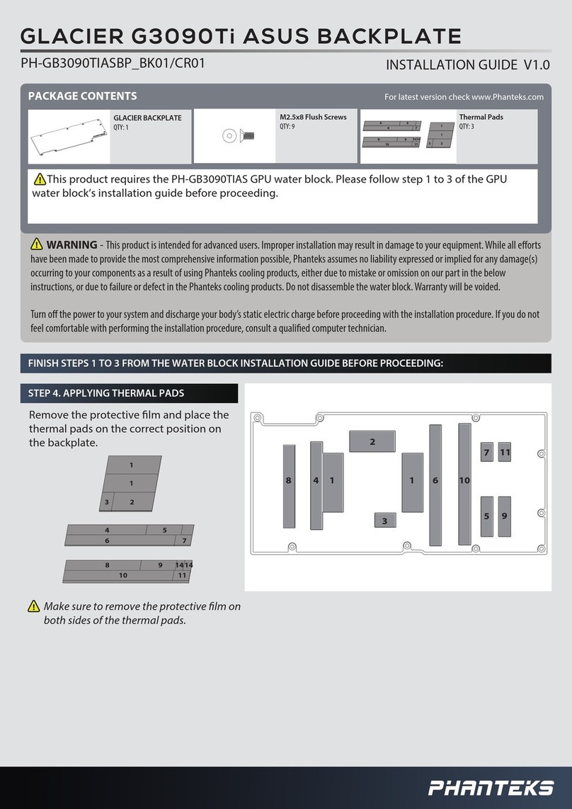 Phanteks GLACIER G3090Ti ASUS BACKPLATE installation guide Phanteks GLACIER G3090Ti ASUS BACKPLATE installation guide