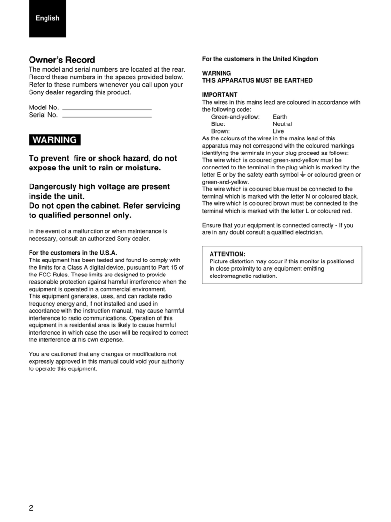 Sony Trinitron SSM-14N5E User manual