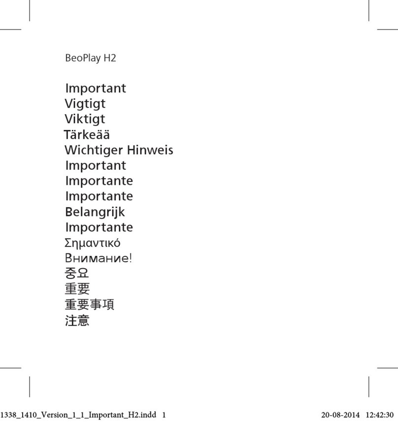 BeoPlay H2 quick start guide