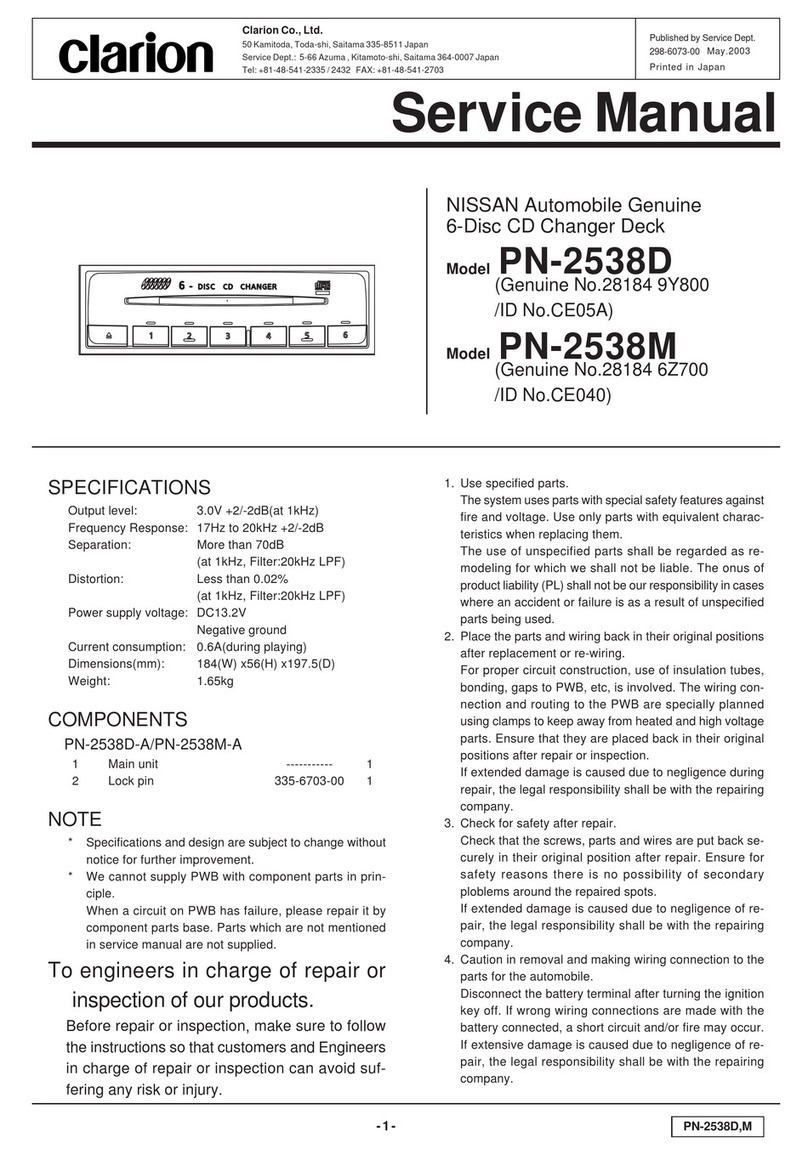 Clarion PN-2538D User manual