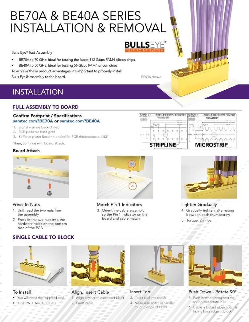 Samtec BE70A Installation & Removal Instructions