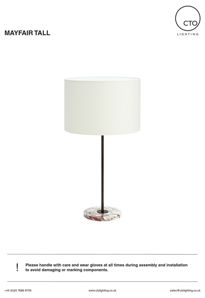 CTO Lighting MAYFAIR TALL quick start guide