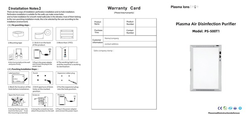 Plasma Ions PS-500T1 quick start guide