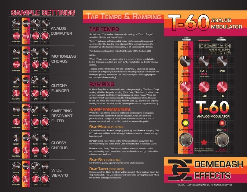 Demedash Effects T-60 ANALOG MODULATOR manual