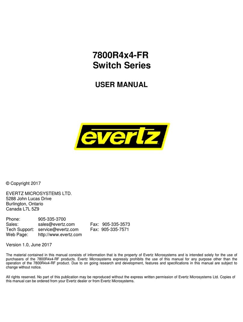 evertz 7800R4x4-FR Series User manual