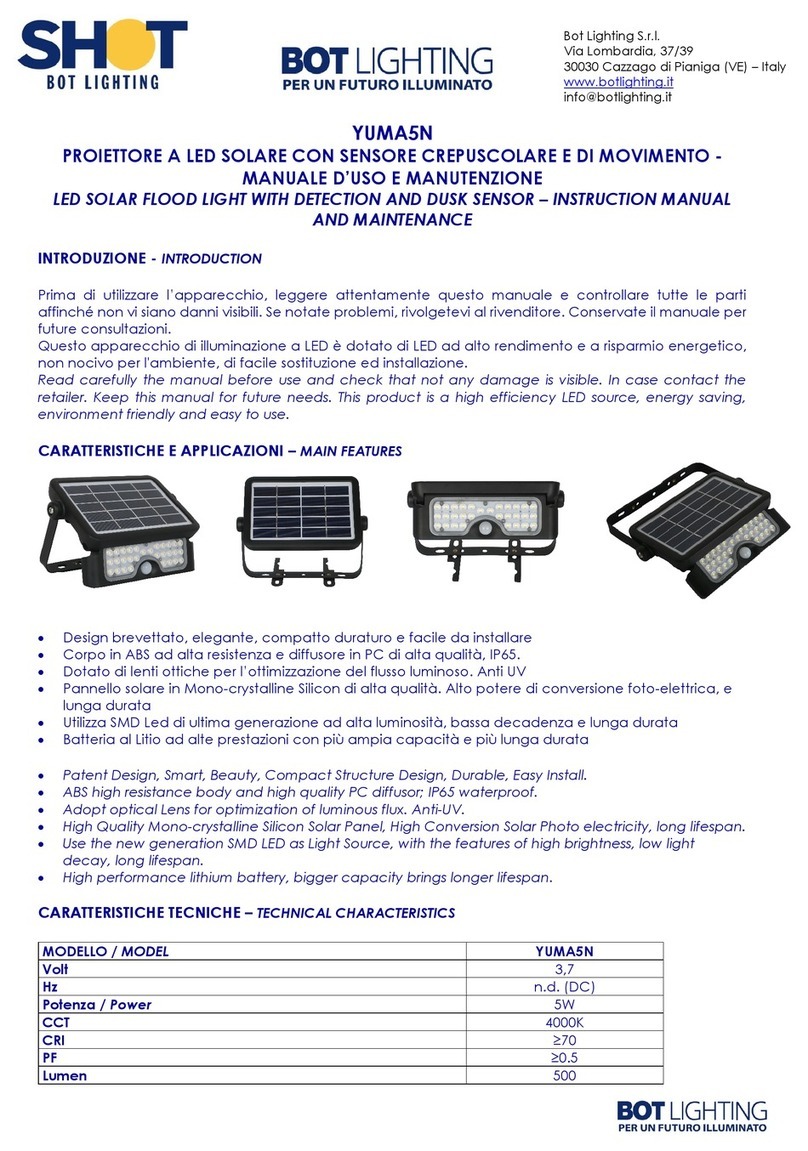 BOT LIGHTING Shot YUMA5N Instruction manual and maintenance BOT LIGHTING Shot YUMA5N Instruction manual and maintenance