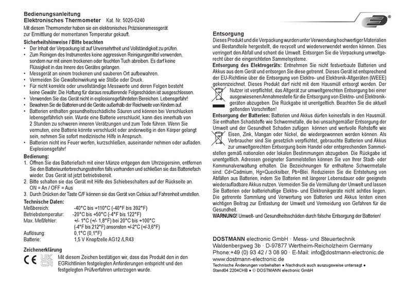 Dostmann ET 110 operating instructions