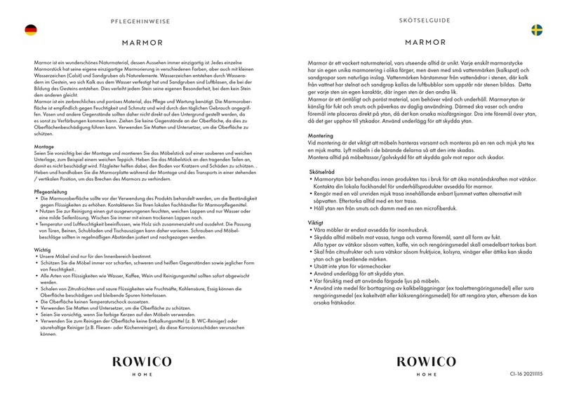 Rowico HAMMOND 120582 care guide