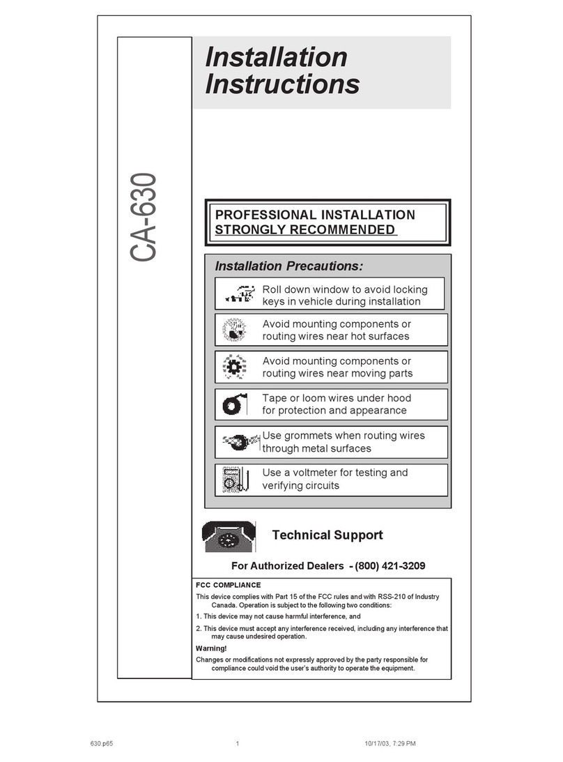 Code Alarm CA-630 User manual