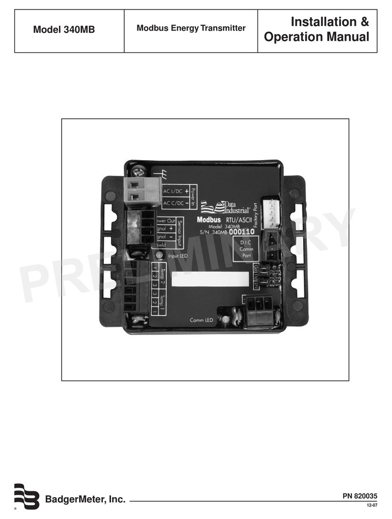 Badger Meter 340 MB Btu Series User manual