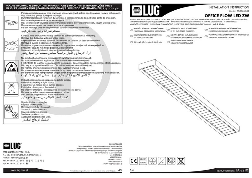 LUG OFFICE FLOW LED ZW installation instructions