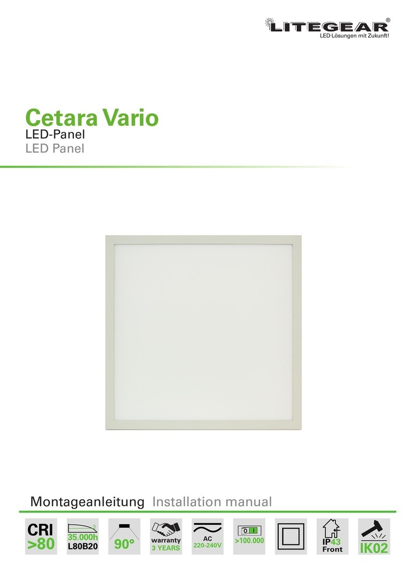 LiteGear Cetara Vario MKII Square 6262 36-827/865-3800LM... User manual