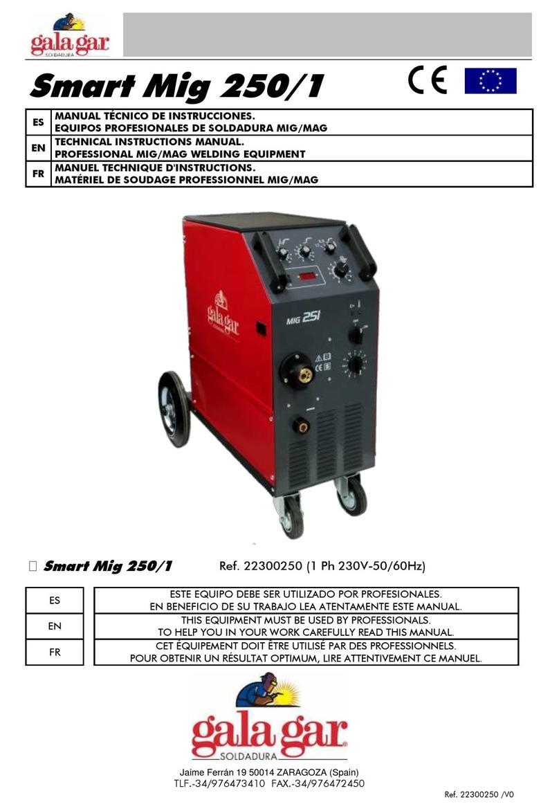gala gar Smart Mig 250/1 Owner's manual