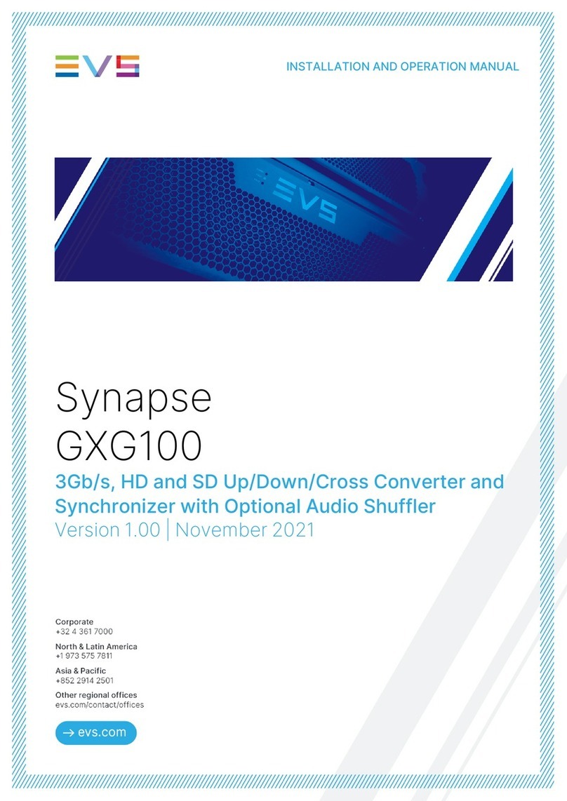 EVS Synapse GXG100 Installation and operation manual