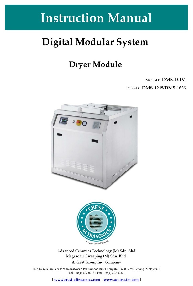 CREST ULTRASONICS DMS-1218 instruction manual