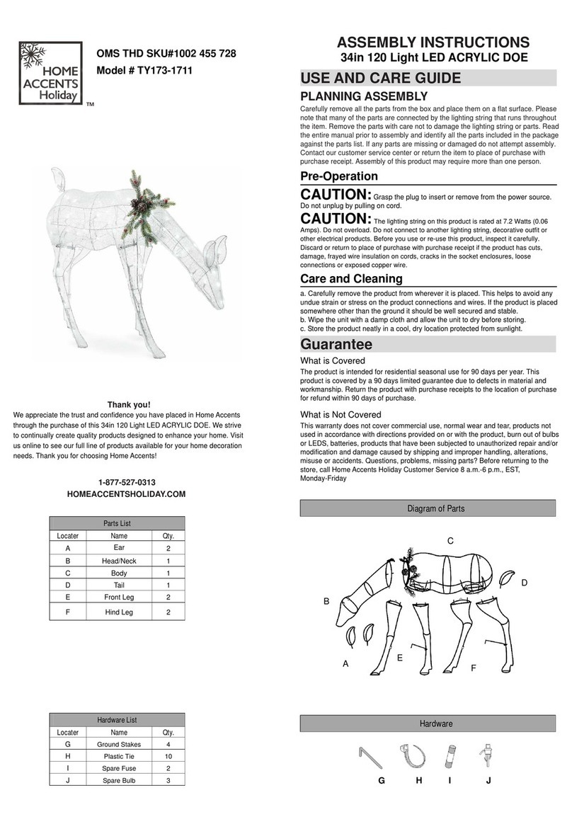 Home Accents Holiday TY173-1711 Assembly instructions