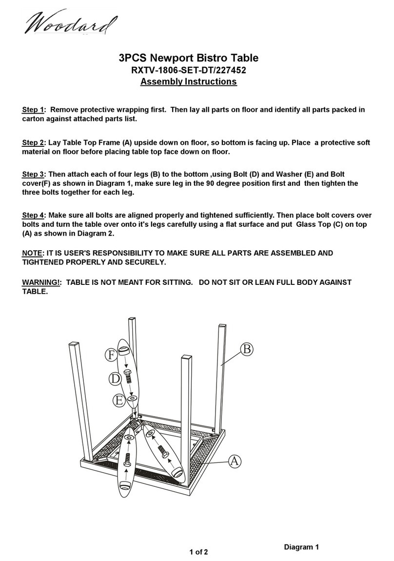 Woodard RXTV-1806-SET-DT Assembly instructions Woodard RXTV-1806-SET-DT Assembly instructions