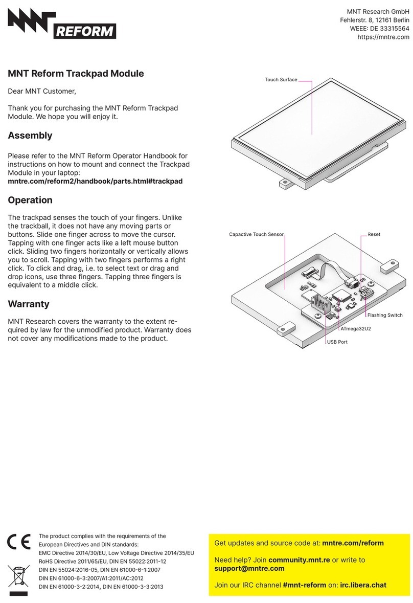MNT Reform Trackpad Module quick start guide