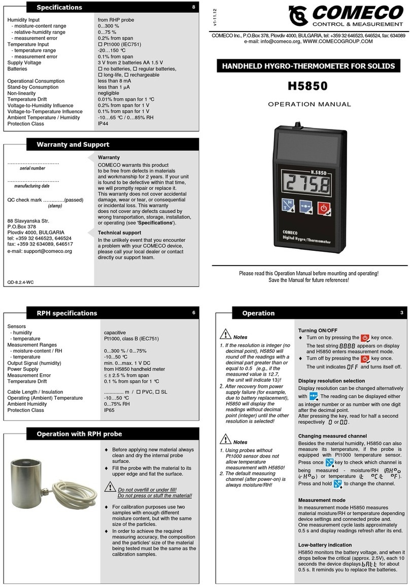 COMECO H5850 User manual
