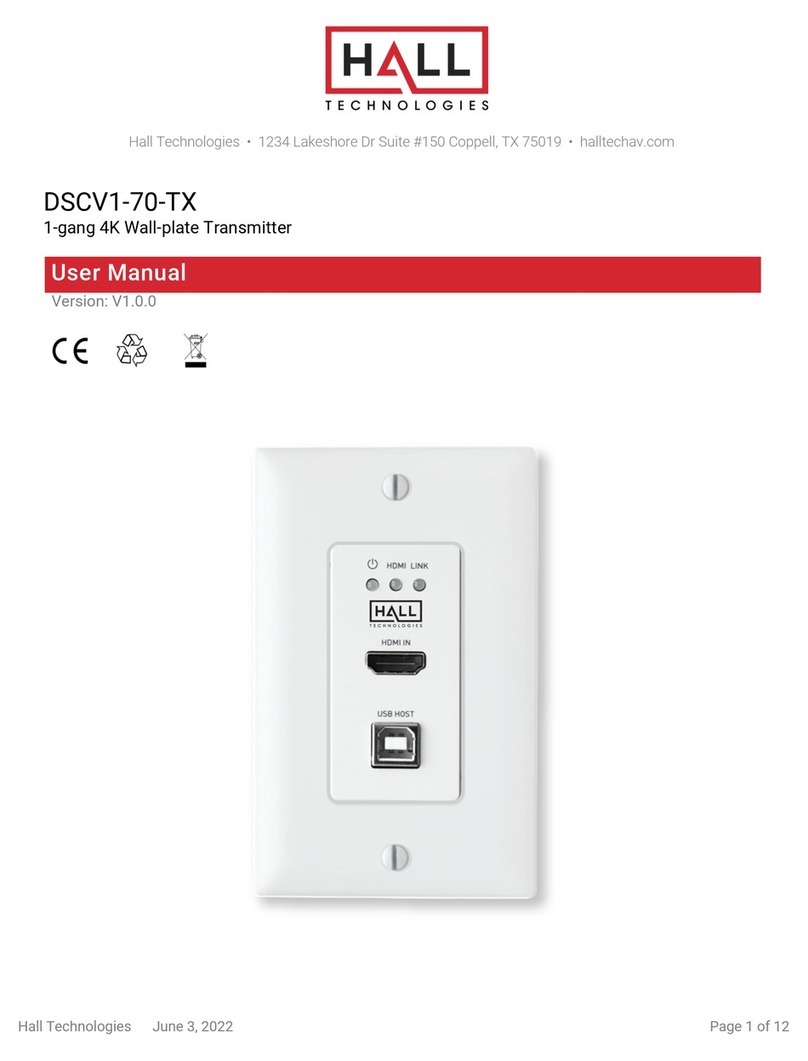 Hall Technologies DSCV1-70-TX user manual Hall Technologies DSCV1-70-TX user manual