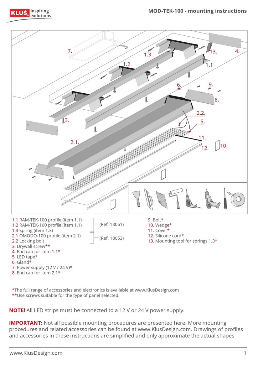 Klus MOD-TEK-100 Mounting instructions Klus MOD-TEK-100 Mounting instructions