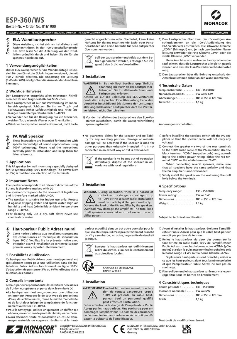 Monacor ESP-360/WS User manual