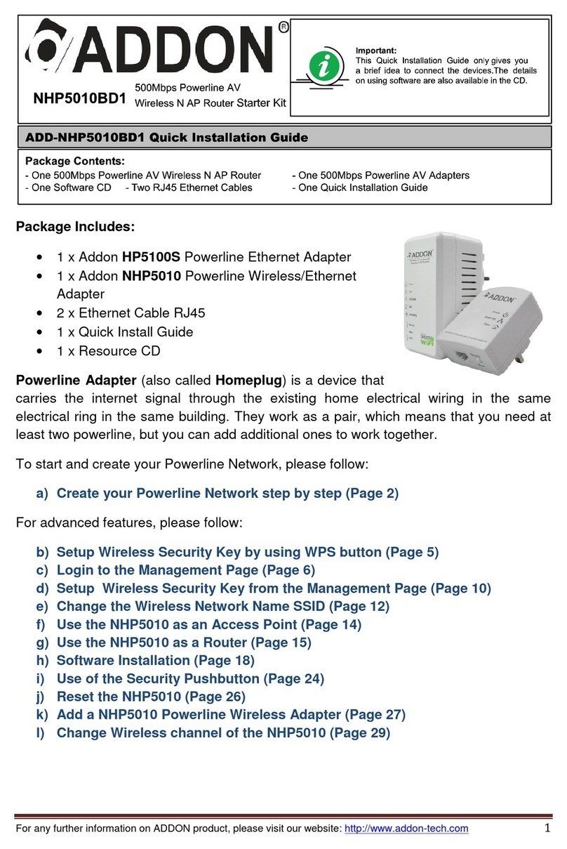 ADDON NHP5010BD1 Quick installation guide