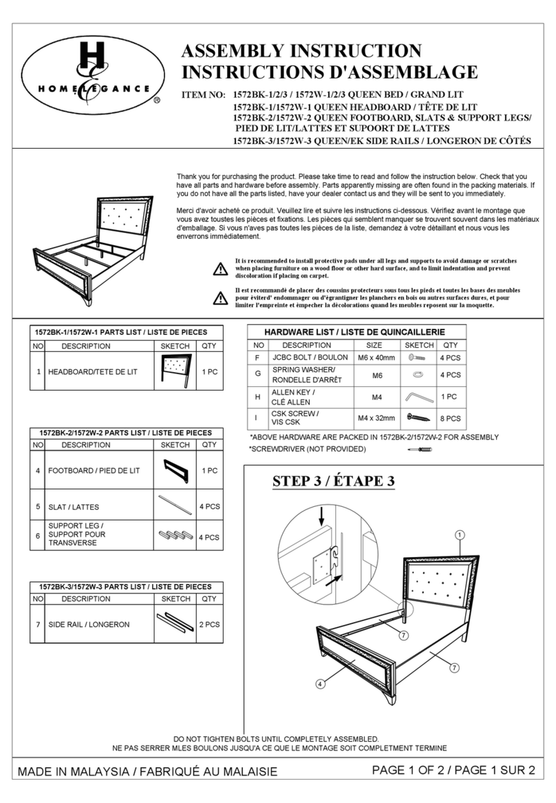 Homelegance 1572BK-1 Assembly instruction
