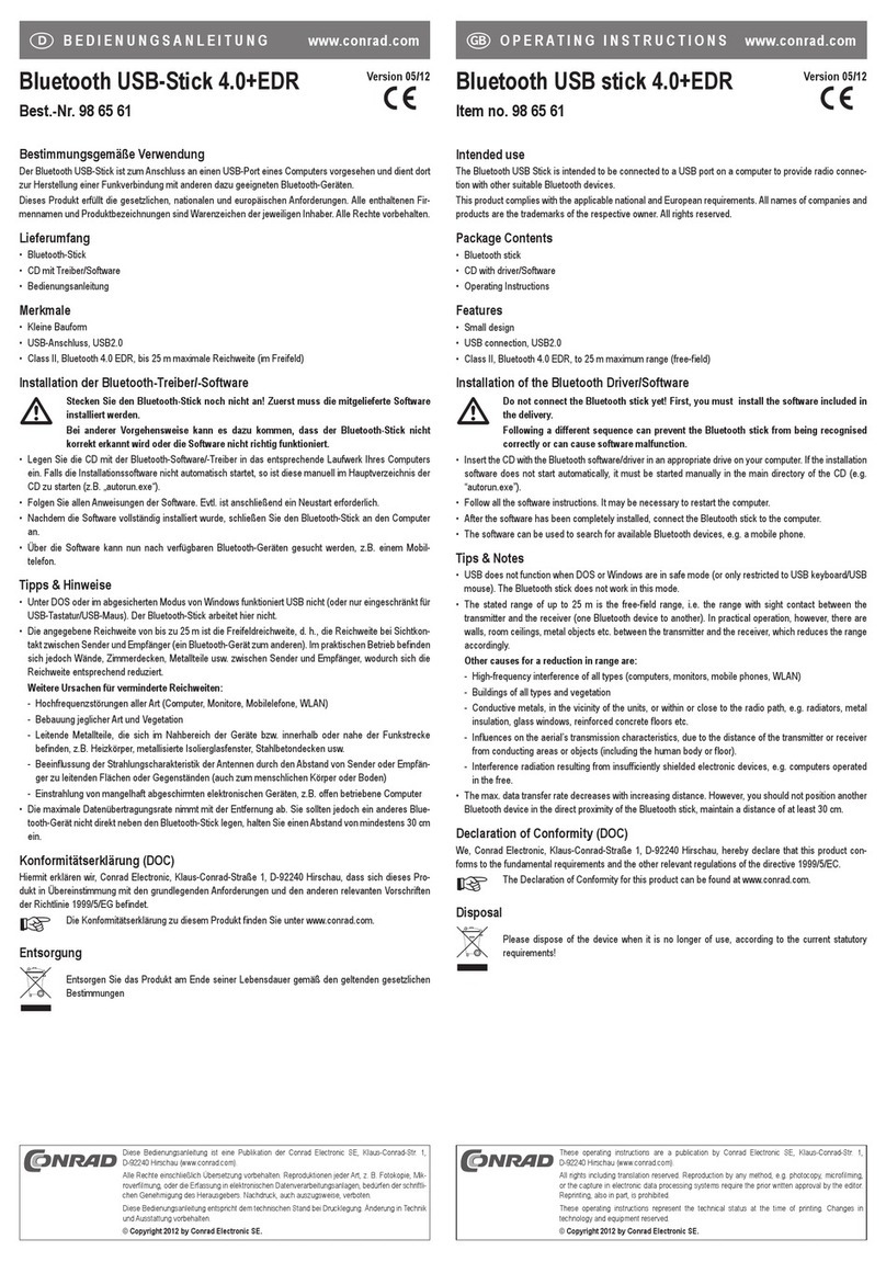Conrad 98 65 61 User manual
