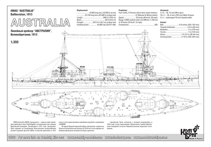 Combrig HMAS AUSTRALIA Battlecruiser 1913 Assembly instructions