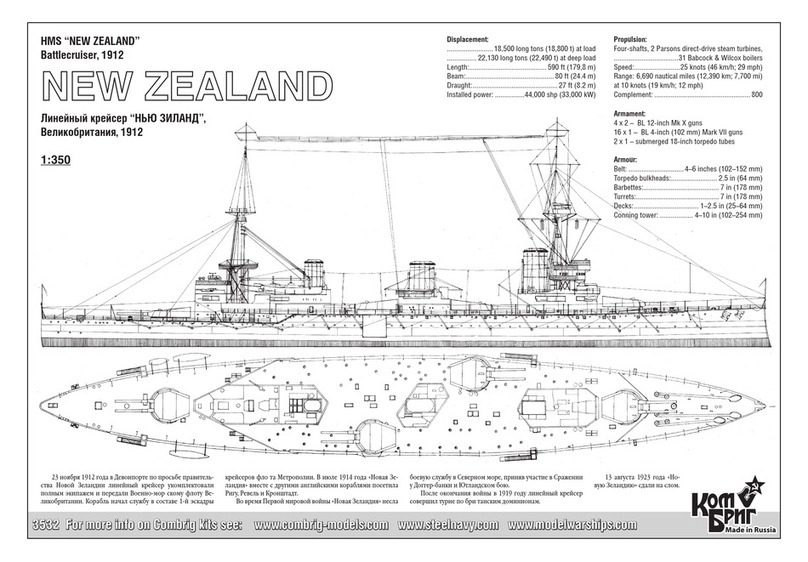 Combrig HMS NEW ZEALAND Battlecruiser 1912 Assembly instructions