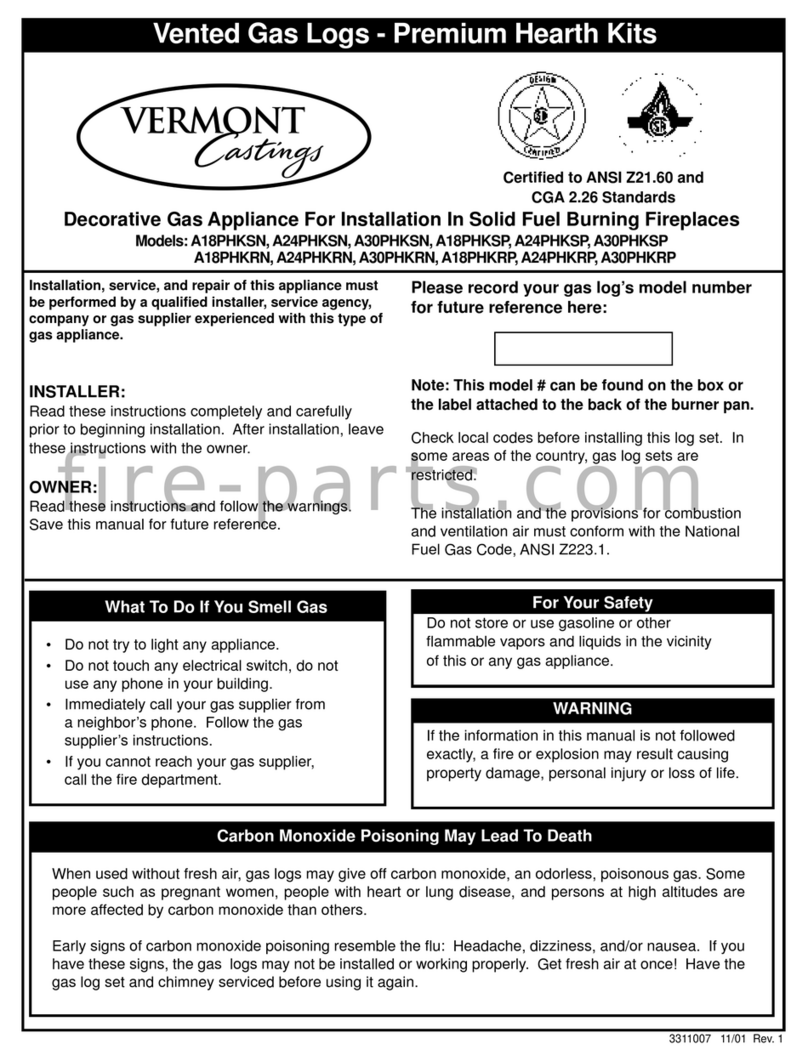 Vermont Castings A18PHKSN quick start guide Vermont Castings A18PHKSN quick start guide