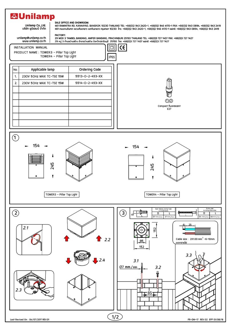 Unilamp TOWER3 installation manual