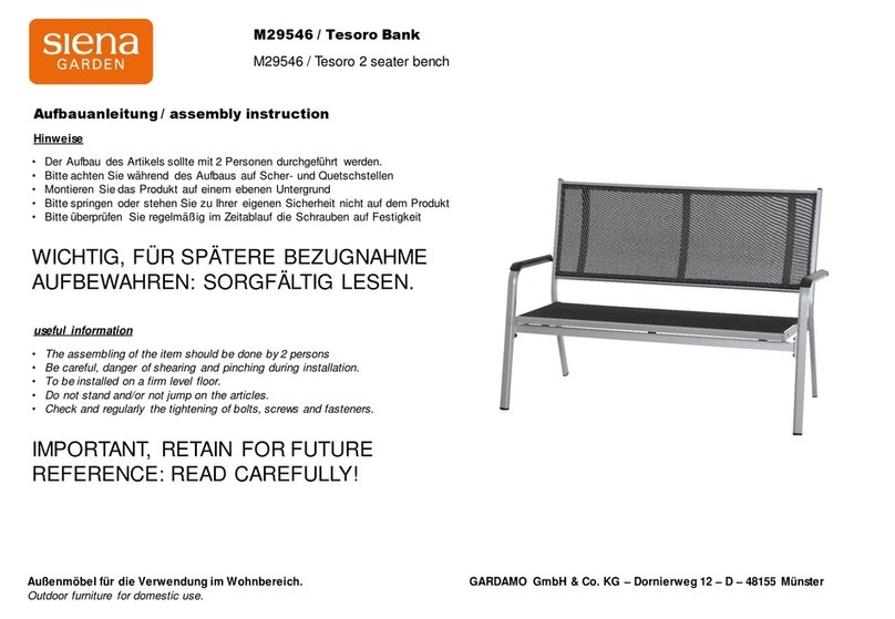 siena GARDEN Tesoro Bank M29546 Assembly instruction siena GARDEN Tesoro Bank M29546 Assembly instruction