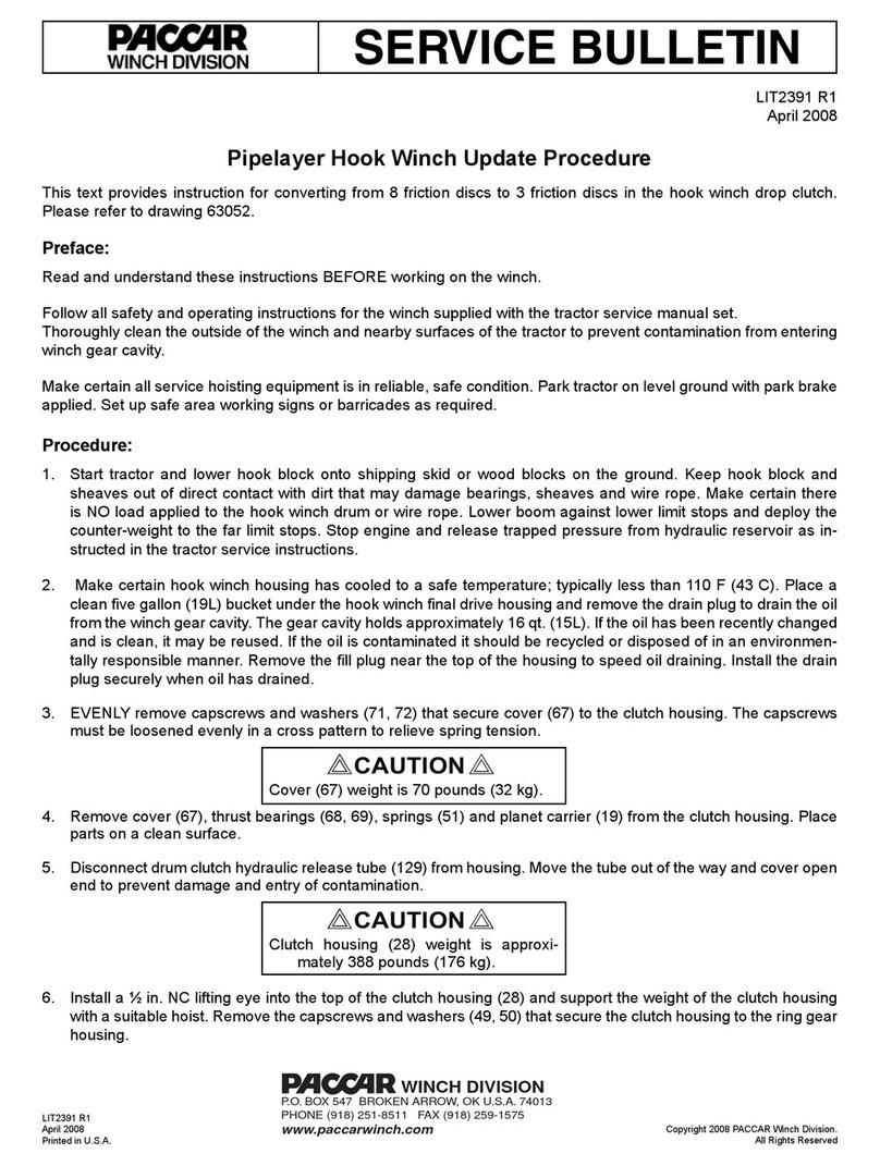 Paccar Winch 63052 Reference manual