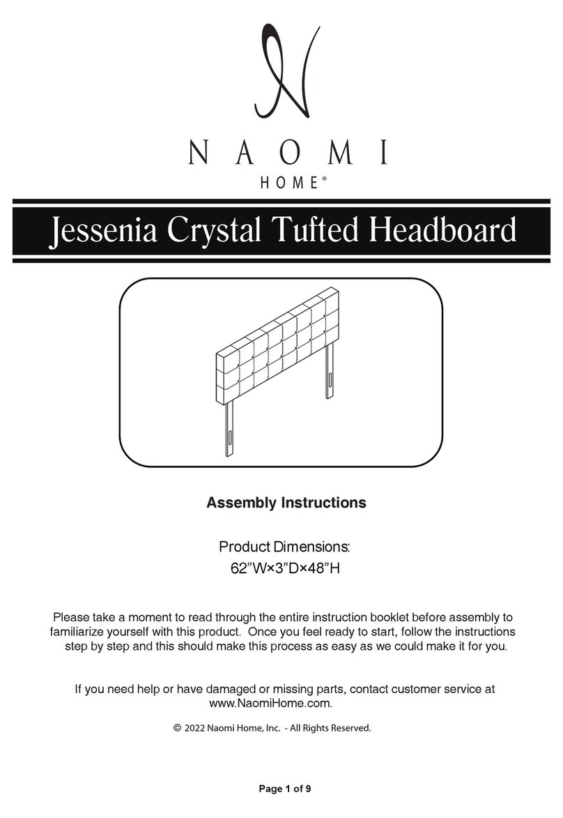 Naomi Home Jessenia Crystal Tufted Headboard User manual