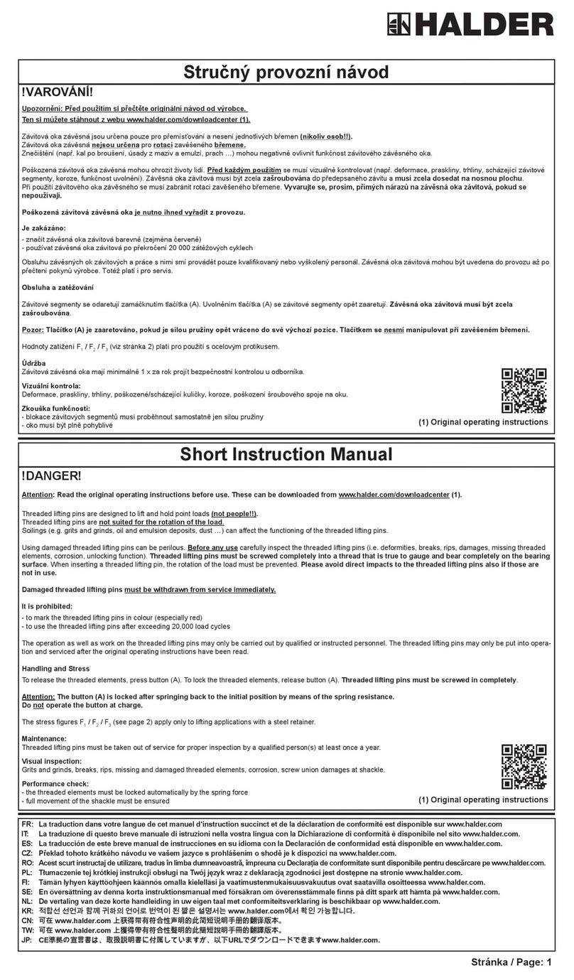 HALDER EH 2B352 Short instruction manual