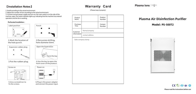 Plasma Ions PS-500T2 quick start guide