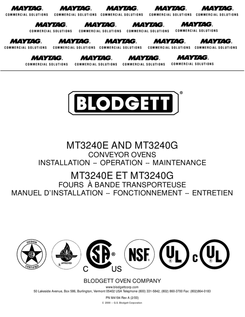 Maytag Blodgett MT3240E Owner's manual